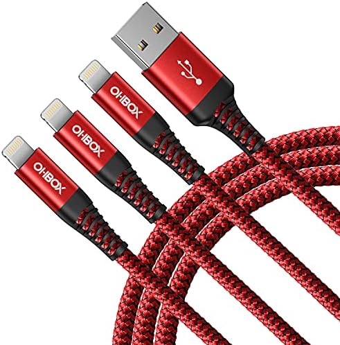 Experience Unmatched Charging Efficiency with the ohbox USB-C to Lightning Cable 3 FT – 3 Pack Fast Charging Braided Cords for i Phone 14/13/12/11 and i Pad – Ultimate Durability and Compatibility for Your Devices
