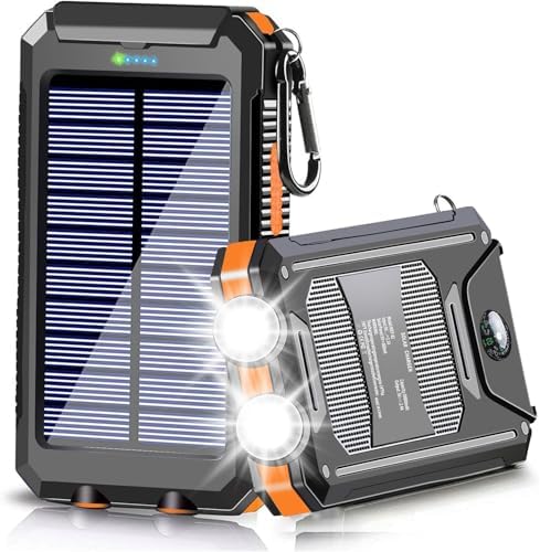 High-Capacity 39,800 m Ah Solar Power Bank: Ultra-Fast USB-C Charger with Emergency LED Light & Navigation Compass – Ideal for Adventurers & Daily Users Seeking Reliable Energy Solutions
