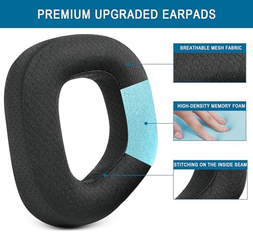 Ultimate Comfort Upgrade for Corsair HS80 RGB Gaming Headsets – Replacement Ear Pads with High-Density Noise-Canceling Foam and Breathable Mesh for Enhanced Sound Isolation and Long-Lasting Gaming Enjoyment