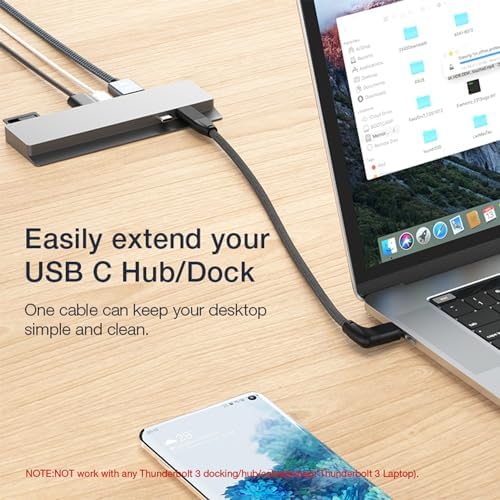 Effortlessly Enhance Your Connectivity with Use Bean 0.6 FT Right Angle USB C Extension Cable 2-Pack – 90-Degree Gen2 20 Gbps Fast Data Transfer for i Phone 16/15, Mac Book, i Pad Pro/Air, Galaxy S25/S24 – Perfect for Tight Spaces and Seamless Charging Solutions