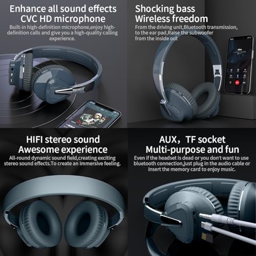 Revolutionary Wireless Bluetooth Over-Ear Headphones – V5.0 for Exceptional Lossless Audio, Ergonomic Comfort, 24-Hour Playtime, and HD Microphone for Clear Calls – Perfect for Gym, Gaming, and Mobile Use – Unmatched Sound Experience for Active Lifestyles