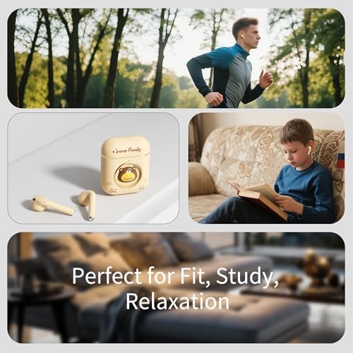 Black Panda Wireless Earbuds – Stylish Bluetooth 5.4 Sports Headphones with IPX4 Waterproof Technology, Perfect for Active Lifestyles, Travel, and School – Ideal for All Ages with Built-in Mic for Hands-Free Calls and Comfort Fit