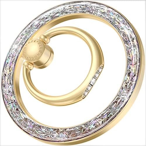 Allengel Bling Silver Magnetic Phone Grip – Stylish Mag Safe-Compatible Ring Holder & Kickstand for i Phone and Smartphones – 360-Degree Rotation, Secure Grip, and Elegant Design for Effortless Hands-Free Experience