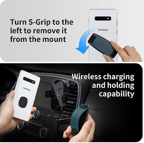 Sinjimoru S-Grip Clementine: Versatile Detachable Phone Grip & Kickstand for Wireless Charging – Anti-Drop Finger Holder for i Phone & Smartphones, Enhanced Stability & Flexibility for One-Handed Use, Ideal Desk Stand & Tablet Mount Accessory, Complete with 90-Day Warranty