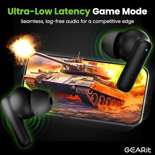 Transform Your Audio Experience with GEARit True Wireless Bluetooth Earbuds – Featuring Cutting-Edge Active Noise Cancellation, Superior HD Sound Quality, User-Friendly Touch Controls, Real-Time LCD Battery Display, Lightning-Fast Bluetooth 5.4 Connectivity, and Up to 20 Hours of Playtime – Perfect for Audiophiles and On-the-Go Professionals Seeking Ultimate Sound Freedom