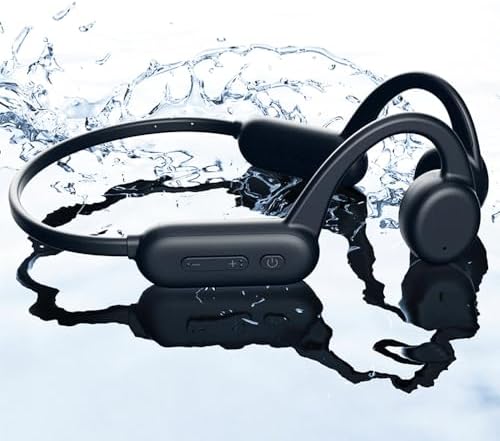 IHAO Ultra-Light Bone Conduction Bluetooth Headphones with Built-In MP3 Player – Open-Ear Ergonomic Earbuds for Active Lifestyles, Perfect for Cycling, Running, and Skiing – Sweat-Proof, Comfortable Fit with Exceptional Sound Clarity and Surround Awareness