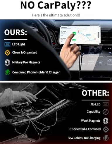Revolutionary Mag Safe Wireless Car Charger with LED RGB Lighting – 3-in-1 Magnetic Phone Holder for i Phone 12 through 16 Series – Fast Charging, Enhanced Security, and Stylish Design for Safe Hands-Free Driving – Perfect Gift for Tech Enthusiasts and Daily Commuters