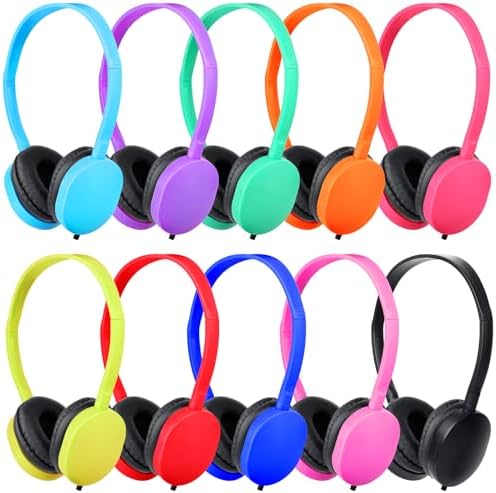 Bulk Kids Headphones 25 Pack – Colorful Classroom Earphones for Enhanced Learning | Durable 3.5 mm Jack Headphones for Students & Teens | Ultimate Comfort, Sound Clarity, and Long-lasting Quality for Educational Environments