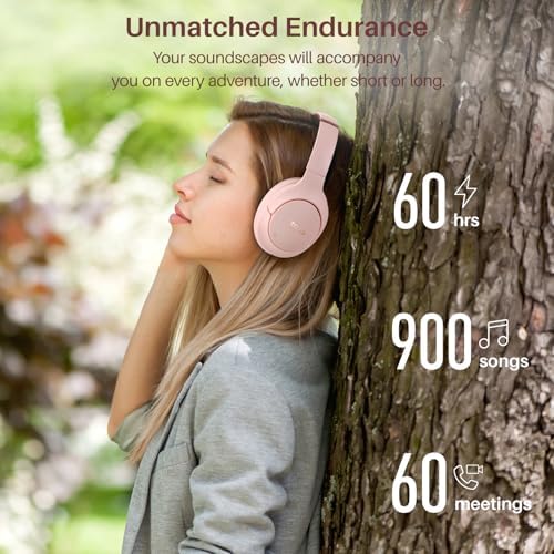 TOZO HT2 Wireless Over-Ear Headphones with Superior Active Noise Cancellation – Immerse in 60-Hour Playtime, Personalized Hi-Res Audio with Custom EQ, and Rich Deep Bass – Luxurious Khaki Design for Home, Office, and Travel Enthusiasts Seeking Unmatched Comfort and Sound Quality