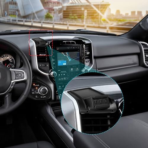 Premium Vertical Navigation Phone Holder for Dodge Ram 1500/2500/3500 (2019-2025) – Custom Air Vent Mount for 4″-7″ Smartphones – Unmatched Stability & Hands-Free Convenience for Enhanced Driving Experience