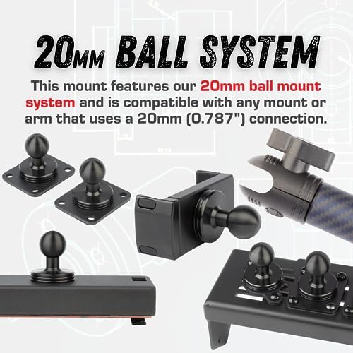 Diablo M6 Magnetic Phone Mount for i Phone & Android – Ultra-Stable 20 mm Ball Holder with Strong Metal Plate for Effortless One-Handed Use – Optimal Compatibility & Quick Installation for All Vehicles