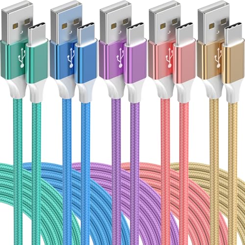 High-Performance 6-Pack USB to USB-C Fast Charging Cables – Versatile Nylon Braided Design with Length Options for Home & Travel – Compatible with i Phone 16/15, Samsung Galaxy, Google Pixel & More – Tangle-Free, Durable, and Efficient Data Transfer Solution