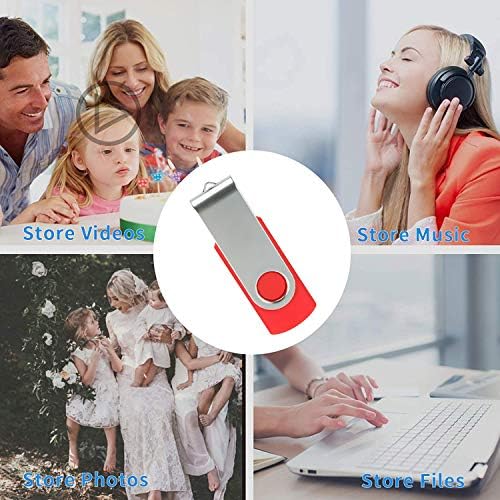 Alihelan 8 GB USB Flash Drive 5 Pack – Vibrant Swivel Memory Sticks with LED Indicator for Seamless Data Transfer, Ideal for Personal and Professional Use – USB 2.0 Portable Storage in Black, Red, Purple, Yellow, and White – Perfect for Easy File Sharing and Backup