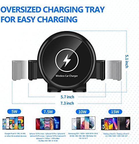 Upgrade Your Driving Experience with the 20 W Wireless Car Charger Mount for Galaxy Z Fold 6 – Effortless Auto-Clamping Design, Versatile Air Vent & Dashboard Compatibility, Enhanced Fast Charging with Built-in Cooling Fan for i Phone 16 Pro Max & More