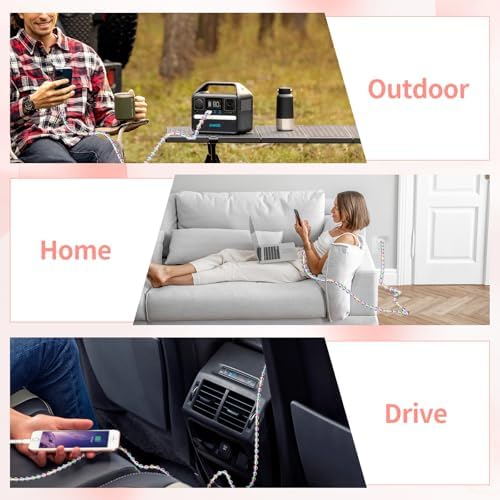 Aolcev 66 W Beaded Lightning Charging Cable – 6.6 FT MFi Certified USB A Charger for i Phone 14/13/12/11 Pro Max & i Pad – Fast Charging, Durable Design, Perfect for Home & On-the-Go Power Needs