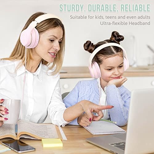 Rockpapa L22 Purple Over-Ear Headphones for Kids & Women – Lightweight, Foldable, and Durable Wired Design with Built-In Microphone for Clear Hands-Free Communication, Perfect for School, Travel, and Daily Use – High-Quality Stereo Sound and Tangle-Free Cord for Seamless Audio Enjoyment
