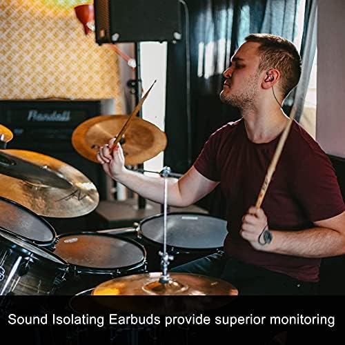 BASN BC100 Brown Dual Dynamic Driver IEM Earphones with Detachable MMCX Cable – Premium Musicians’ In-Ear Monitors for Studio and Live Performance, Enhanced Noise Isolation and Comfort