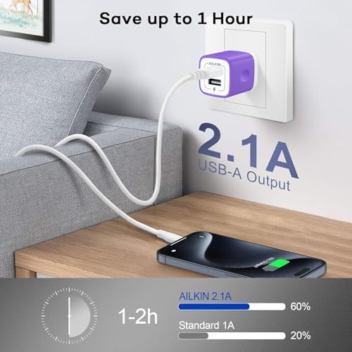 Ultimate AILKIN USB Multi-Port Charging Block – Rapid Charge Station for Home & Travel, Compact Wall Charger Cube with 4 USB Ports, Universal Compatibility for i Pad, i Phone, i Pod, Samsung, and More – Safe, Efficient Power Solution for Multiple Devices