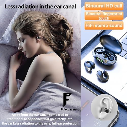 Lightweight Waterproof Bone Conduction Bluetooth Earbuds – Open-Ear Sports Headphones with Smart Digital Display for Optimal Performance and Comfort – Ideal for Running, Cycling, and Active Lifestyles (Black)