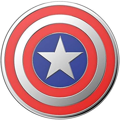 Marvel Captain America Mag Safe Pop Socket Grip – Secure Enamel Phone Holder with Kickstand, Wireless Charging Ready, Lightweight Design for Ultimate Usability and Marvel Fandom Style
