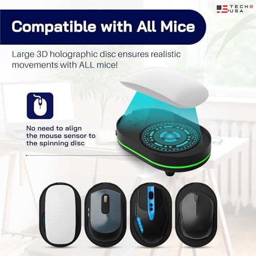 Revolutionize Your Workflow with the TECH8 USA Mouse Mover – Undetectable Jiggler for Laptops & PCs, Plug-and-Play Convenience, Random Movement Patterns, Patented Technology, Fun 3 D Hologram Alien Design, Enhanced Compatibility for Seamless Productivity, Perfect Work from Home Accessory