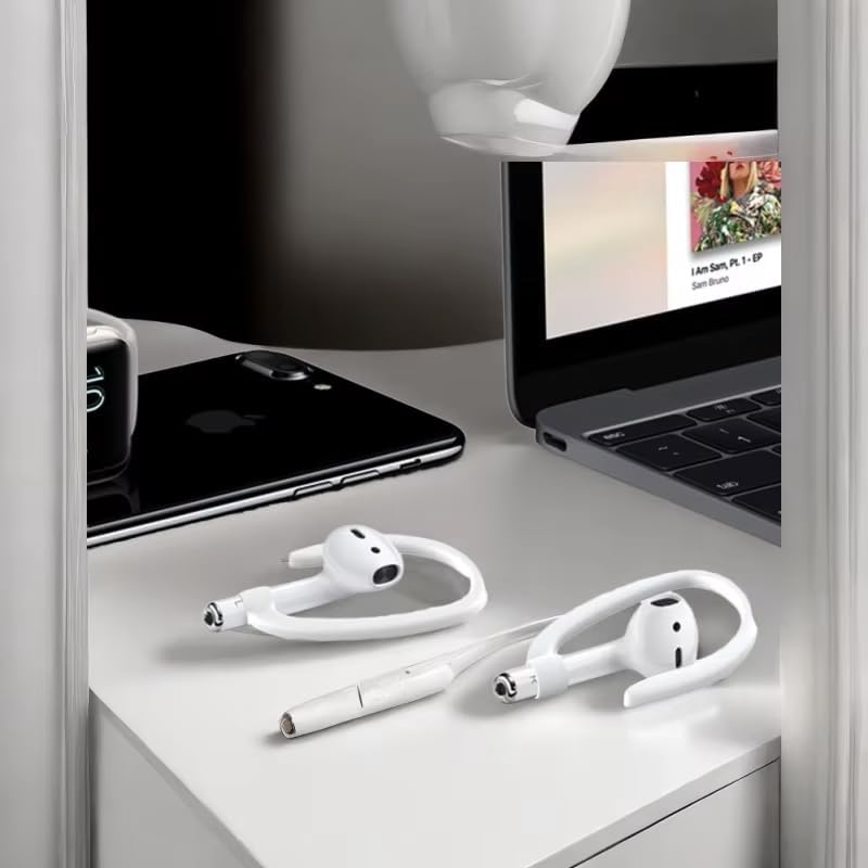Secure Fit Anti-Slip Ear Hooks for Apple Air Pods 1-4 & Pro Series – Ultimate Comfort and Stability for Sports Enthusiasts – Engineered Black Accessories for Uninterrupted Audio Enjoyment
