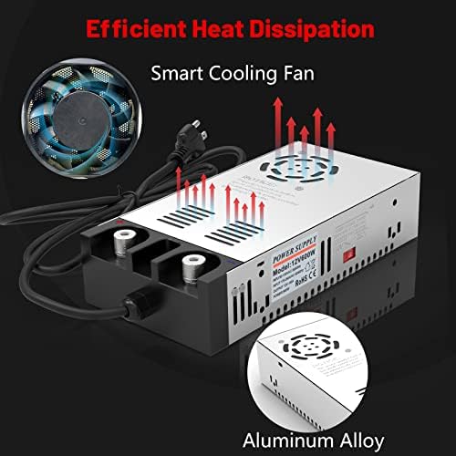 IMAYCC 600 W Adjustable AC to DC Converter – Efficient 110 V to 12 V Power Supply for Electronics and Automotive Applications, 50 A Output, Enhanced Safety Features, Compact Design for Easy Installation and Portability