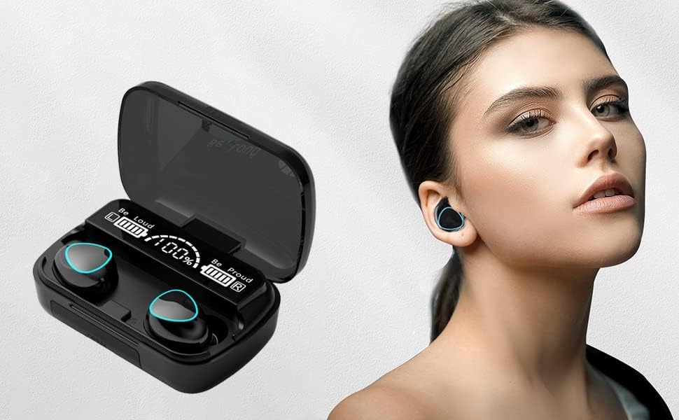 Premium Bluetooth V5.3 Wireless Earbuds – 60 Hours Playback with Deep Bass Sound, IPX7 Waterproof Design, LED Power Display & Built-in Mic – Perfect for Music, Gaming, and Calls on All Devices