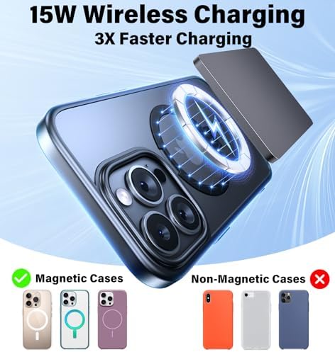 Compact 5000 m Ah Mag Safe Battery Pack Mini: 22.5 W Fast Charging Wireless Power Bank with Magnetic Alignment for i Phone 16/15/14/13/12 Plus/Pro/Pro Max – Sleek and Portable USB-C Charger for On-the-Go Power Solutions