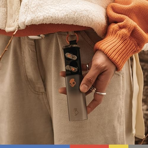 Skullcandy Dime Evo Wireless Earbuds – Premium Bluetooth Headphones with 36-Hour Battery, Noise Isolation for Superior Sound Quality, Hands-Free Microphone & Compact Clip Case – Ideal for i Phone & Android Users – Bone Color