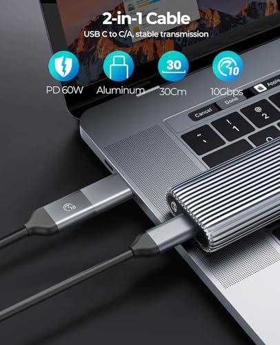 ORICO Dual M.2 NVMe SSD Docking Station – High-Speed USB 3.2 Gen2 Aluminum Adapter for PCIe M-Key & B&M Key SSDs (2230/2242/2260/2280), Tool-Free Design, Up to 4 TB Storage Capacity – Ultimate Performance & Versatility for Tech Enthusiasts