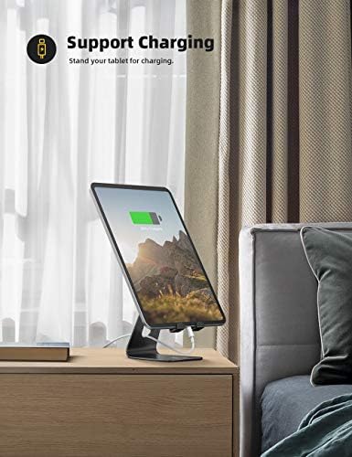 Versatile Multi-Angle Adjustable Tablet Dock for Enhanced Viewing – Premium Cradle Stand Compatible with i Pad Pro, Galaxy Tab, Fire HD & More – Perfect for Work, Entertainment, and Video Conferencing – Lightweight, Sturdy Design with Modern Aesthetic for Home or Office Use
