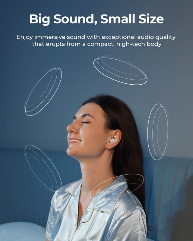 Lytmi Cozy Snug C1 Sleep Earbuds – Premium Bluetooth 5.3 Noise-Canceling Headphones Designed for Side Sleepers, Customizable Fit with Three Ear Tip Sizes, 21-Hour Playtime, App-Controlled for Tailored Relaxation, Ultra-Compact Design for Uninterrupted Sleep Bliss