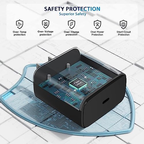45 W Ultra-Fast USB C Charger Set for Samsung Galaxy Devices – 3-Pack with 6 ft Cables – Optimal Charging Solution for Galaxy S25/S24/S23/S22/Note 10 – Enhanced Safety Features for Home & Travel Use – Maximize Your Device’s Efficiency and Convenience
