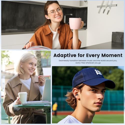 Revolutionary M100 Clip-On Open Earbuds with Advanced LCD Touch Control – Wireless Bluetooth 5.4 Headphones in Trendy Purple – 48-Hour Runtime for Unmatched Audio Freedom – Ideal for Active Lifestyles, Sports, and Fitness Enthusiasts Seeking Enhanced Environmental Awareness and Comfort