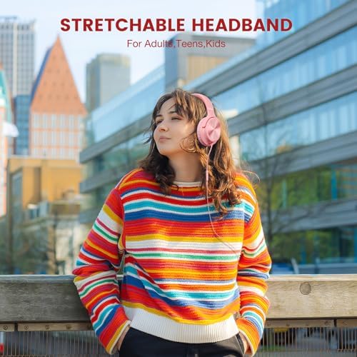 Transform Your Audio Journey with Cowyawn’s Premium USB Type-C Over-Ear Headphones – Stunning Rose Finish, Superior HD Stereo Sound, and Integrated Microphone for Effortless Communication – Ideal for Chromebook, Laptop, and i Phone Users Seeking Optimal Comfort with Portable, Foldable Design