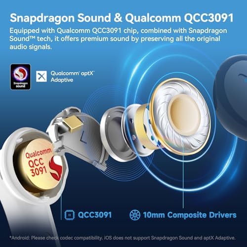 Unleash Superior Sound with Ear Fun Air Pro 4 Wireless Noise Cancelling Earbuds – Advanced Adaptive Hybrid Tech, Qualcomm Snapdragon Sound & apt X™ Lossless Audio for Exceptional Clarity – 52-Hour Playtime & Bluetooth 5.4 for Seamless Connectivity – Ideal for Music Lovers & Professional Calls