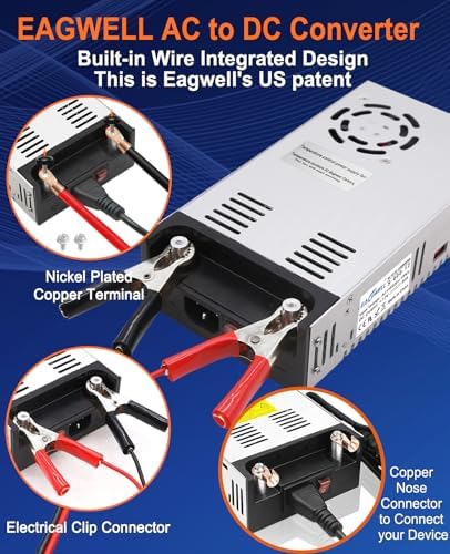 Eagwell 600 W 12 V AC to DC Power Supply Converter – High-Efficiency SMPS Adapter for RVs, LED Strips, and LCD Monitors – Reliable 50 A Output with Safety Features for Versatile Applications and Enhanced Performance