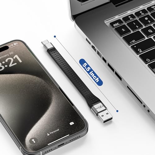 Ultra-Fast 5.5-Inch USB C Cable for Efficient Charging & Data Transfer | 10 Gbps Speed | Perfect for Samsung Galaxy S23/S22, i Phone 15 Series & Mac Book Air/Pro | Compact Design for Travel & Everyday Use | Durable & Reliable Performance with Quick Charge 3.0 Technology