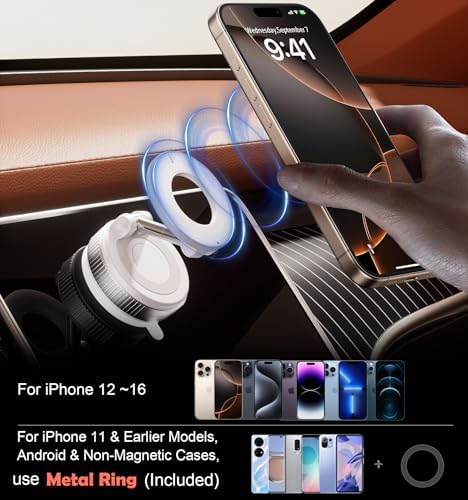 Revolutionize Your Driving with the 2026 Advanced Magnetic Car Phone Holder – 360° Rotatable, 96 LBS Ultra Suction Cup Mount for Ultimate Stability – Perfect for Mag Safe i Phone & Android Devices – Effortless Installation & Enhanced Safety for Gym, Home, and On-the-Go Usage