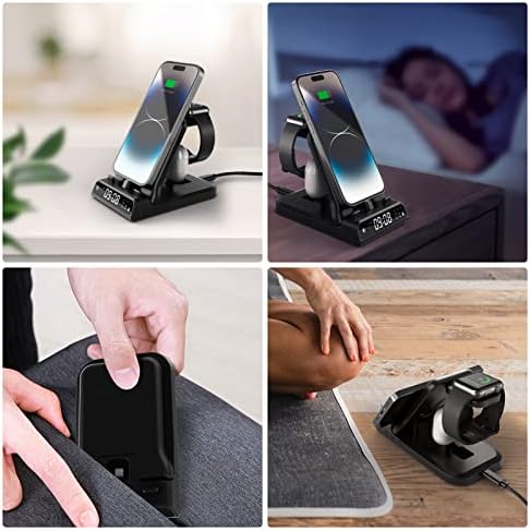 Swan Scout 701 A 3-in-1 Fast Charging Dock: 25 W Multi-Device Power Hub for i Phone 14 Pro Max/13/12/11/X/8 Plus, Apple Watch Series 9/8/7/6 & Air Pods – Stylish, Efficient Charging Station for Home & Office Organization