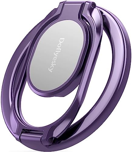 Ultimate Magnetic Phone Ring Holder – Stylish Purple Design for Enhanced Stability & Hands-Free Viewing – Double Adjustable Grip & Stand Compatible with Mag Safe for i Phone & Android – Lightweight, Anti-Fall Accessory for Effortless Handling & Customizable Angles