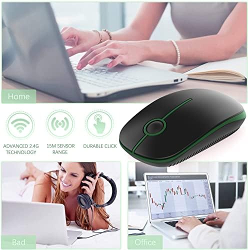 Sleek Vssoplor Wireless Mouse – Ultra-Slim Silent Optical Companion for Laptops & PCs | 2.4 GHz Nano Receiver, Perfect for Quiet Workspaces & Travel | Enhanced Compatibility for Windows, Mac & Linux