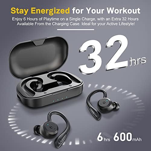 APEKX True Wireless Bluetooth Earbuds with IPX7 Waterproof Protection – Sports-Ready In-Ear Headphones with Superior Stereo Sound and Built-in Microphone for Active Lifestyles – Compact Charging Case for Extended Use and Universal Device Compatibility