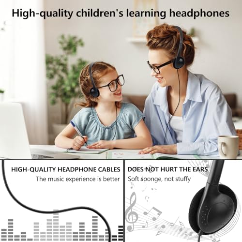 Classroom-Ready USB C Headphones for Kids – 10 Pack On-Ear Type C Headphones for i Pads & Smartphones – Superior Audio Clarity for Enhanced Learning & Fun Activities