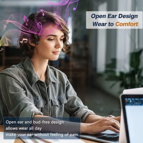 Revolutionary Bone Conduction Bluetooth Headphones with Noise-Canceling Mic – Open-Ear Wireless Headset Tailored for Professionals, Truckers, and Active Lifestyles – Waterproof Durability for Seamless Communication and Enhanced Ambient Awareness