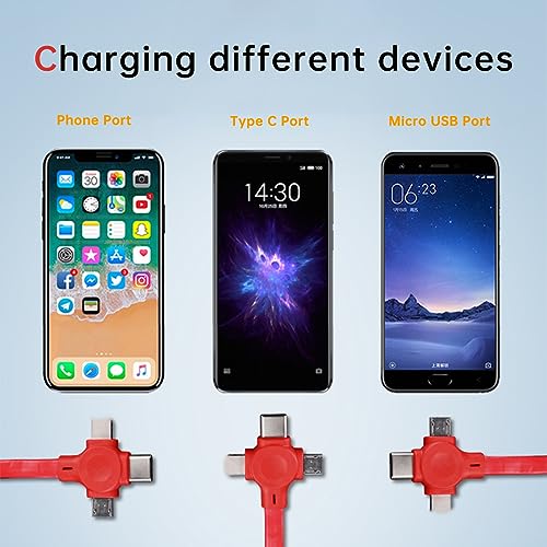 Versatile 4-Piece 3-in-1 Retractable Multi Charging Cable Set – 3.28 FT USB C, Micro USB & Lightning Connectors for i Phone, Android & Tablets – Fast Charging, Tangle-Free Design Perfect for Home, Office, and On-the-Go – Ideal Gift for Festivals and Birthdays