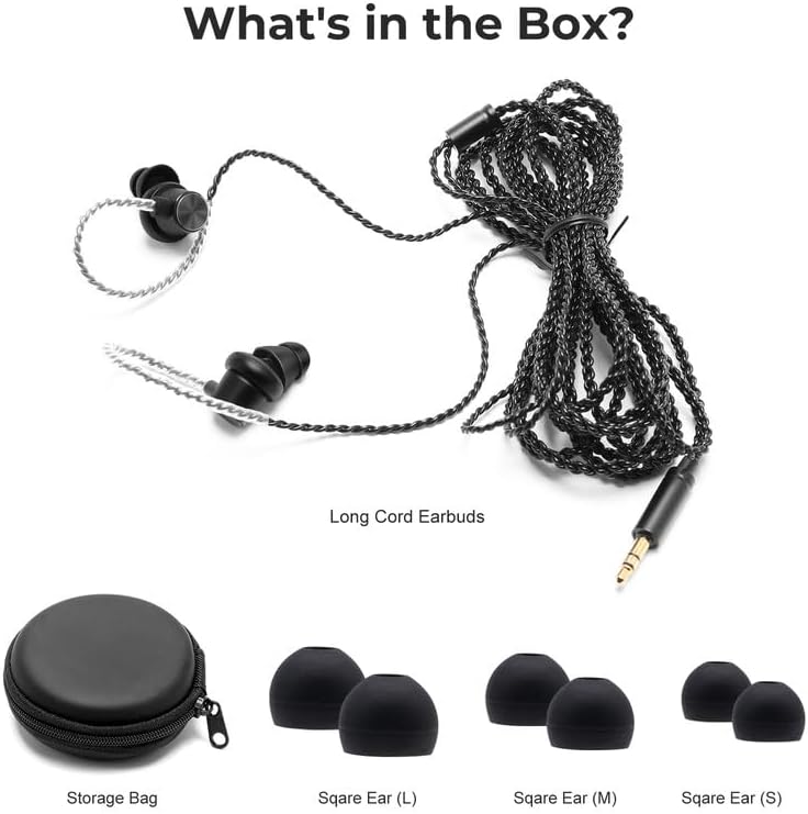 Unleash Audio Freedom with 16 FT Long Cord Wired Headphones – Superior Sound Quality, Customizable Comfort with Extra Earbuds for Ultimate Compatibility with TV and Computer – Perfect for Extended Listening Sessions