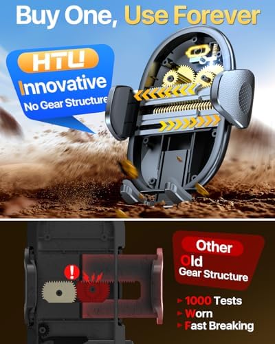 HTU Military-Grade Suction Car Phone Holder 2025 – Versatile Telescopic Arm Smartphone Mount for Dashboard & Windshield – Compatible with i Phone 16 Pro Max, 15, 14, 13, 12 & Samsung – Enhanced Stability for Trucks & Jeeps – Sleek Black Finish for Modern Interiors