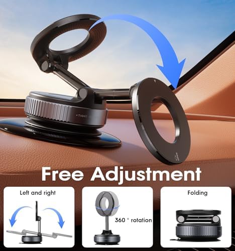 Revolutionize Your Driving with the 2026 Advanced Magnetic Car Phone Holder – 360° Rotatable, 96 LBS Ultra Suction Cup Mount for Ultimate Stability – Perfect for Mag Safe i Phone & Android Devices – Effortless Installation & Enhanced Safety for Gym, Home, and On-the-Go Usage